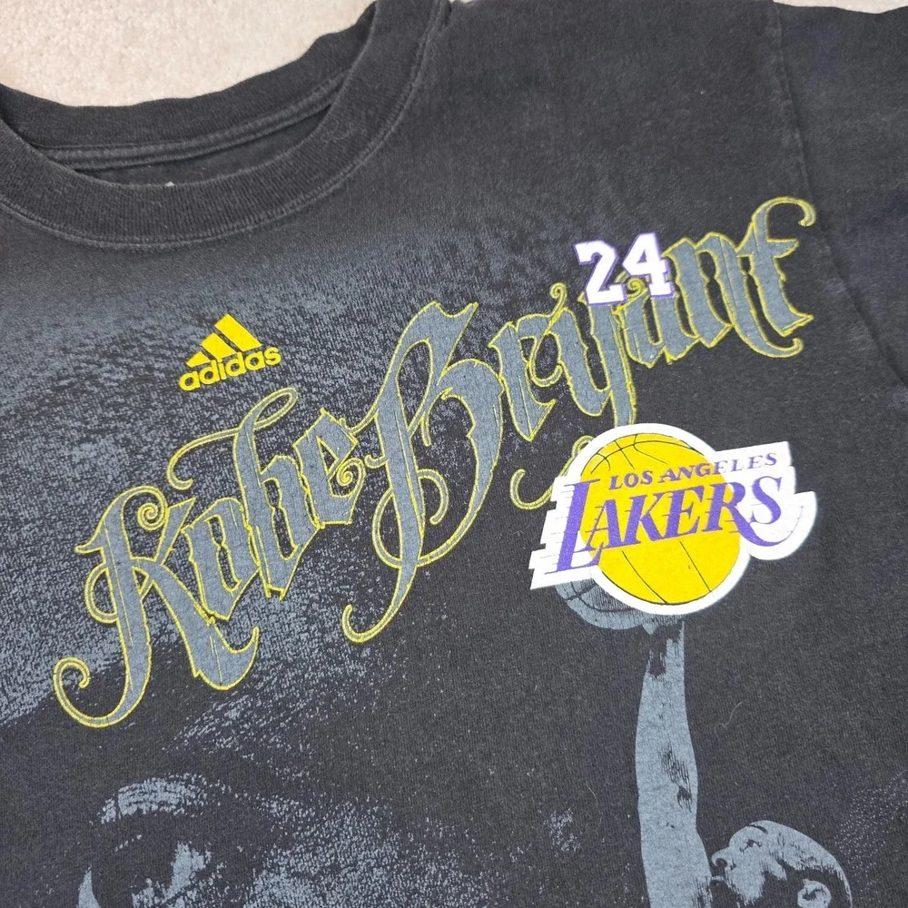 Adidas Kobe Bryant Lakers T-Shirt Mens M Black NBA Basketball Graphic Tee Cotton